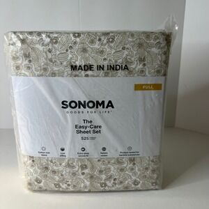 Sonoma Goods For Life Easy Care Sheet Set Full Size 525 Count Florals NIP‎